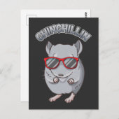Cute Rodent Chinchilla with Sunglasses Briefkaart (Voorkant / Achterkant)