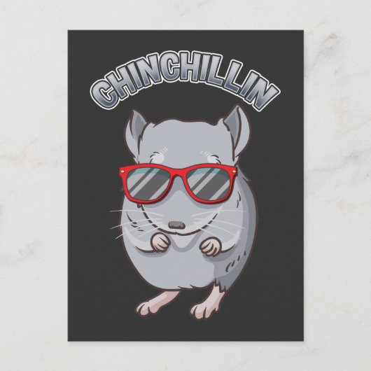 Cute Rodent Chinchilla with Sunglasses Briefkaart (Voorkant)