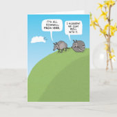 Cute Roll met Armadillos Birthday Kaart (Gele Bloem)