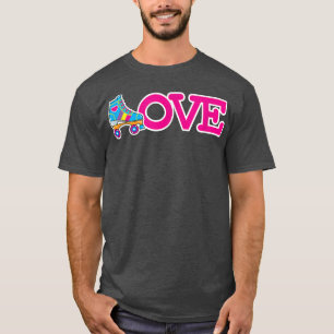 Cute Roller Schaats as L Spelt de Word Love Roller T-shirt
