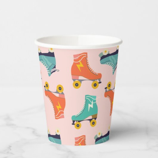 Cute Roller Schaats Theme Birthday Paper Cups Papieren Bekers (Links)