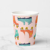 Cute Roller Schaats Theme Birthday Paper Cups Papieren Bekers (Rechts)