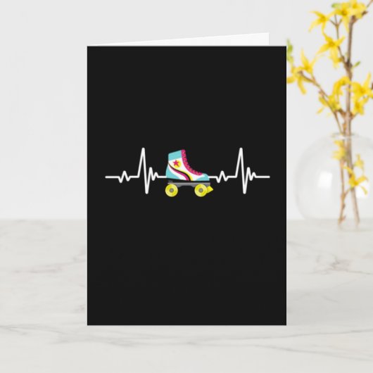 Cute Roller Skater Kaarten Schaatsten Rollerschaat (Gele Bloem)