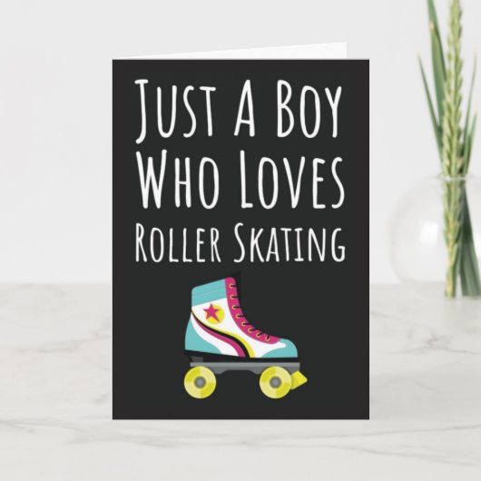 Cute Roller Skating Cards For Baby Boys Skater Kid Kaart (Voorkant)