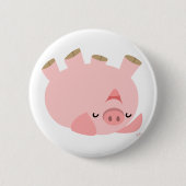 Cute Rolling Over Cartoon Pig Ronde Button 5,7 Cm (Voorkant)