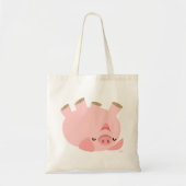 Cute Rolling Over Cartoon Pig Tote Bag (Voorkant)