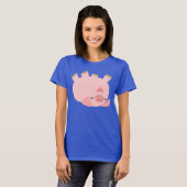 Cute Rolling Over Cartoon Varkens T-Shirt (Voorkant volledig)