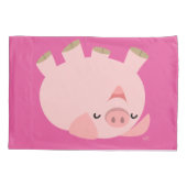 Cute Rolling Over Pig Kussensloop (Achterkant)