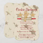 Cute Rolling Pin Cookie Exchange Holiday Invite Kaart (Voorkant / Achterkant)