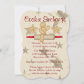 Cute Rolling Pin Cookie Exchange Holiday Invite Kaart (Voorkant)