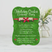 Cute Rolling Pin Cookie Exchange Holiday nodigt ui Kaart (Staand voorkant)