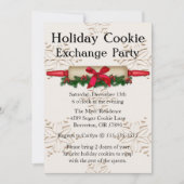Cute Rolling Pin Cookie Exchange Holiday nodigt ui Kaart (Voorkant)