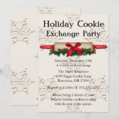 Cute Rolling Pin Cookie Exchange Holiday nodigt ui Kaart (Voorkant / Achterkant)