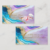 Cute Rolling Pin Flowers Bakery Holographic Visitekaartje (Voorkant / Achterkant)