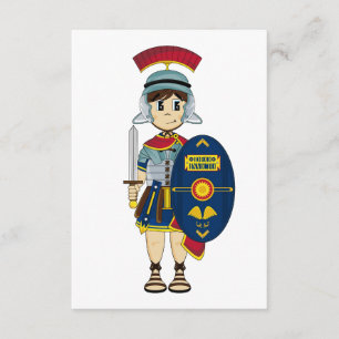 Cute Roman Soldier RSVP-kaart RSVP Kaartje