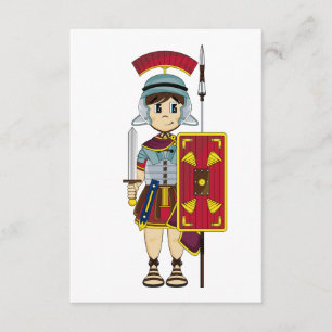 Cute Roman Soldier RSVP-kaart RSVP Kaartje