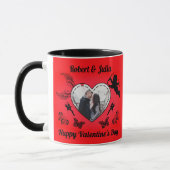 Cute Romance Cupid Photo Red Heart Valentines Day Mok (Links)