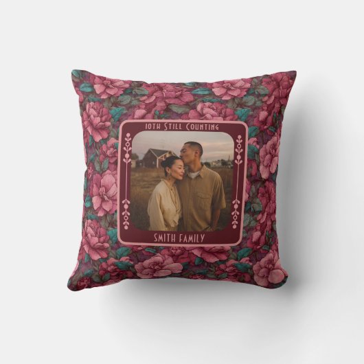 Cute Romantic 20Th Anniversary Throw Pillow Kussen (Achterkant)
