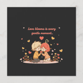 Cute Romantic Anime Couple - Love Moment Kaart