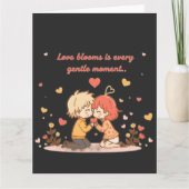 Cute Romantic Anime Couple - Love Moment Kaart (Voorkant)