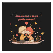 Cute Romantic Anime Couple - Love Moment Perfect Poster (Voorkant)