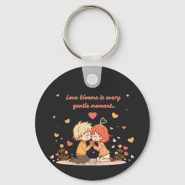 Cute Romantic Anime Couple - Love Moment Sleutelhanger