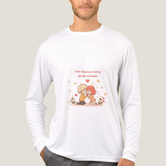 Cute Romantic Anime Couple - Love Moment Tri-Blend Shirt (Voorkant volledig)
