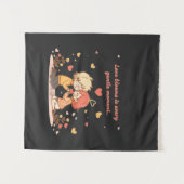 Cute Romantic Anime Couple - Love Moment Wandkleed (Voorkant (horizontaal))