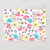 Cute romantic bloemen harten waterverf verf briefkaart (Voorkant)