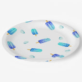 Cute Romantic Blue popsicle Birthday Papieren Bordje (Gekanteld)