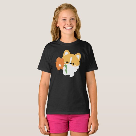 Cute Romantic Corgi T-shirt (Voorkant volledig)