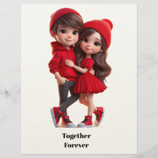 Cute Romantic Couple Card – A Happy Valentine Briefhoofd