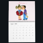 Cute Romantic Couple - Love - I love you - Kiss Kalender<br><div class="desc">Cute Romantic Couple - Love - I Love You - Kiss Boy and Girl - Fun Painting - Choose / Add Your Unique Text / Name / Color - Make Your Special Gift - Resize and move or remove / add Elements - afbeelding / text with Customization Tool. Het schilderen...</div>