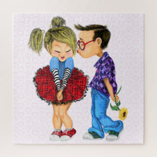 Cute Romantic Couple - Love - Kiss for you Legpuzzel