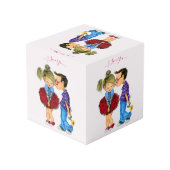 Cute Romantic Couple - Love - Kiss - Ik hou van je Kubus (Achter hoekig)