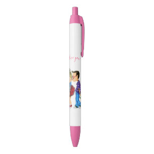 Cute Romantic Couple - Love - Valentijnsdag Kiss Blauwe Inkt Pen