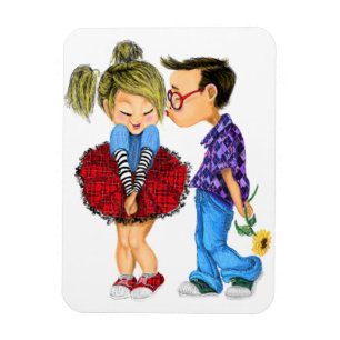 Cute Romantic Couple - Love - Valentijnsdag Kiss Magneet
