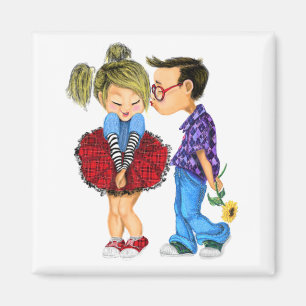 Cute Romantic Couple - Love - Valentijnsdag Kiss Magneet