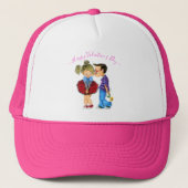 Cute Romantic Couple - Love - Valentijnsdag Kiss Trucker Pet (Voorkant)