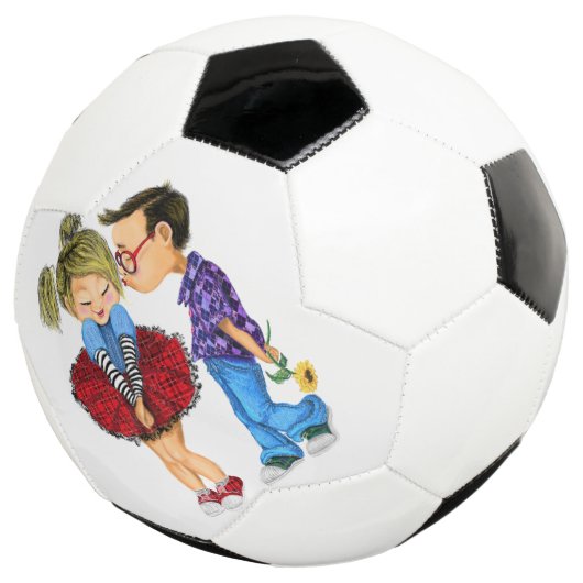 Cute Romantic Couple - Love - Valentijnsdag Kiss Voetbal (Drie kwart)