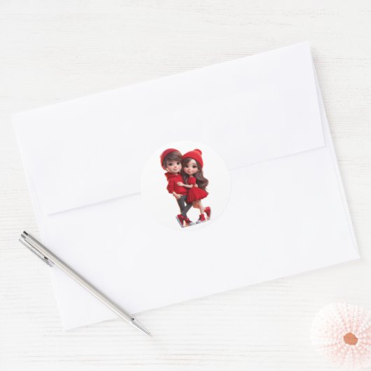 Cute Romantic Couple Sticker – Love & Valentine  (Envelop)