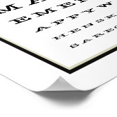 Cute Romantic Eye Test Chart Black White Poster (Hoek)