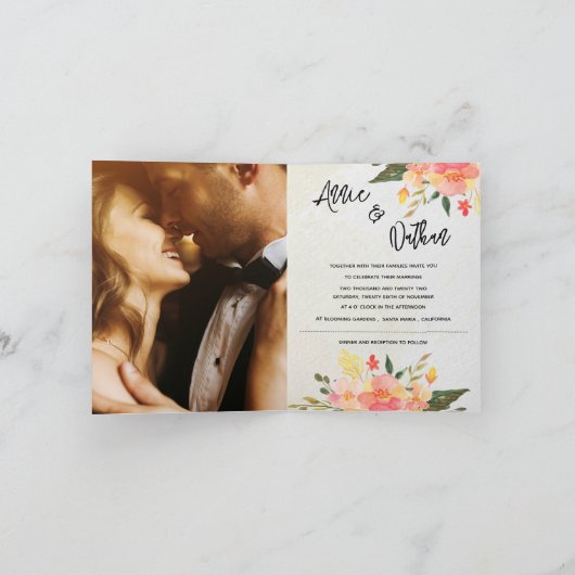 Cute Romantic Floral Arch Script 2 Fotohuwelijk (Binnen)