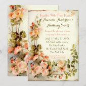 Cute romantic floral bruiloft kaart (Voorkant / Achterkant)