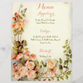 Cute romantic floral bruiloft menu (Voorkant)