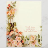 Cute romantic floral bruiloft menu (Achterkant)