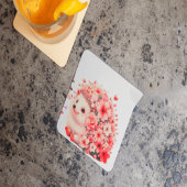  Cute Romantic Floral Hedgehog Duo Illustration Glazen Onderzetter