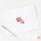  Cute Romantic Floral Hedgehog Duo Illustration Ronde Sticker (Envelop)