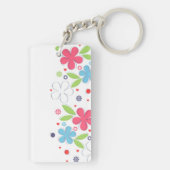 Cute romantic flower illustratie "I Love You" Sleutelhanger (achterkant)