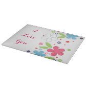 Cute romantic flower illustratie "I Love You" Snijplank (Hoek)